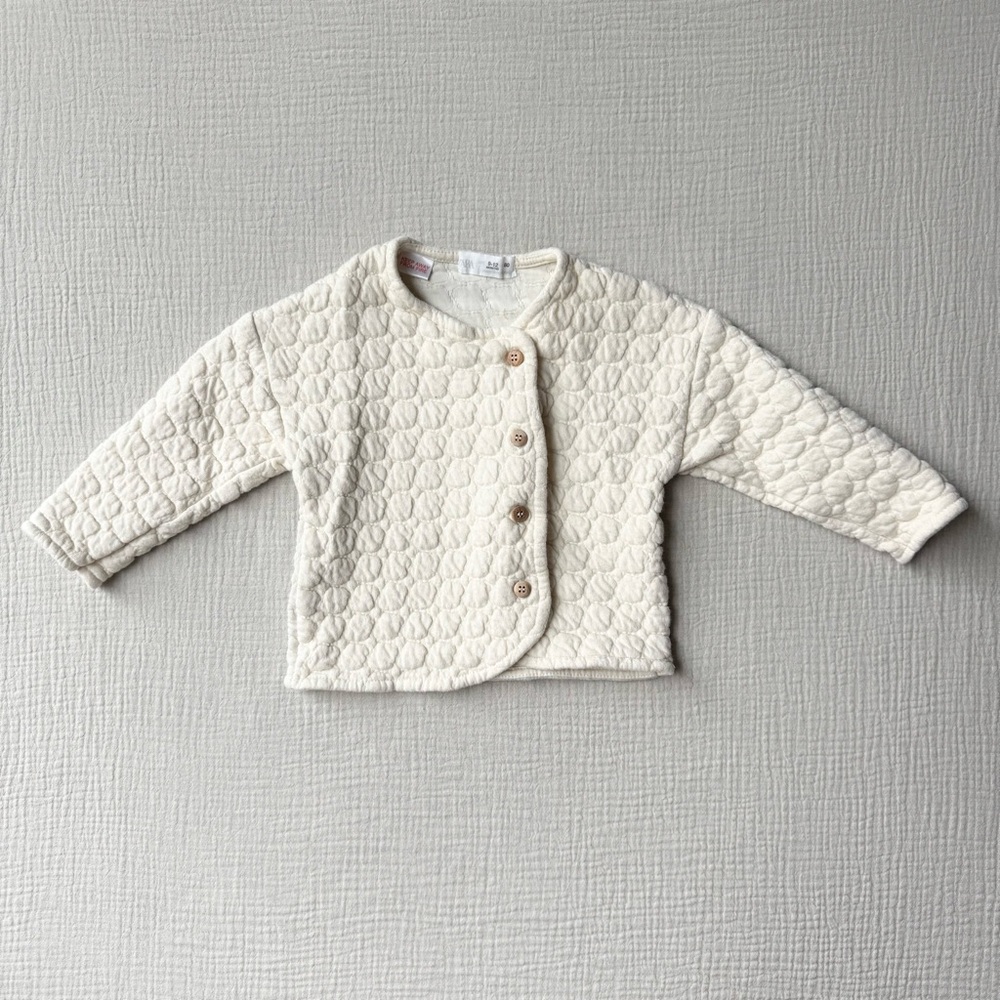 Zara Cream Quilted Baby Jacket